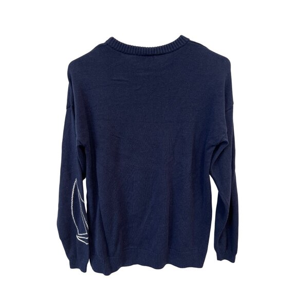 Belle by Kim Gravel Drop it Like It's Yacht Sweater Size XS Crewneck Twilight - Picture 3 of 8